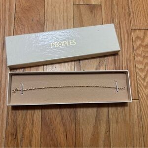 Vintage Peoples 10k slim yellow gold chain bracelet - new in box, never worn